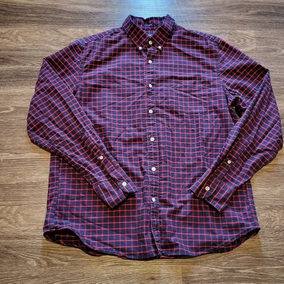 J.Crew Flex Oxford Fit Mens Button Up Shirt Button Down Collar Curved Cuff XL - Picture 1 of 6